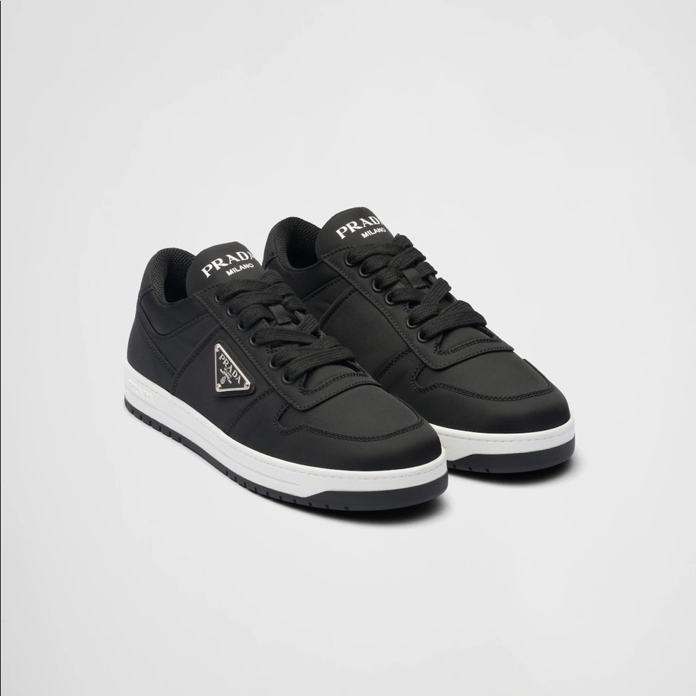 Prada Re-Nylon gabardine sneakers in black, size 38.5